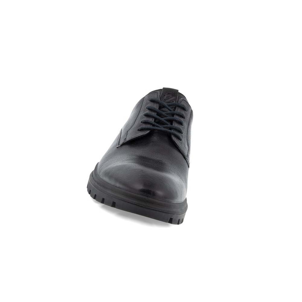 Men's Ecco Citytray Avant Plain Toe Dress Shoes Black | USA 506QMA